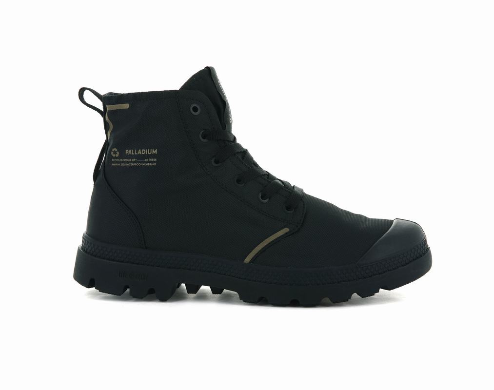 Palladium Pampa Lite+ Recycle Wp+ Mens Waterproof Boots Black Australia [TCZWRG-024]